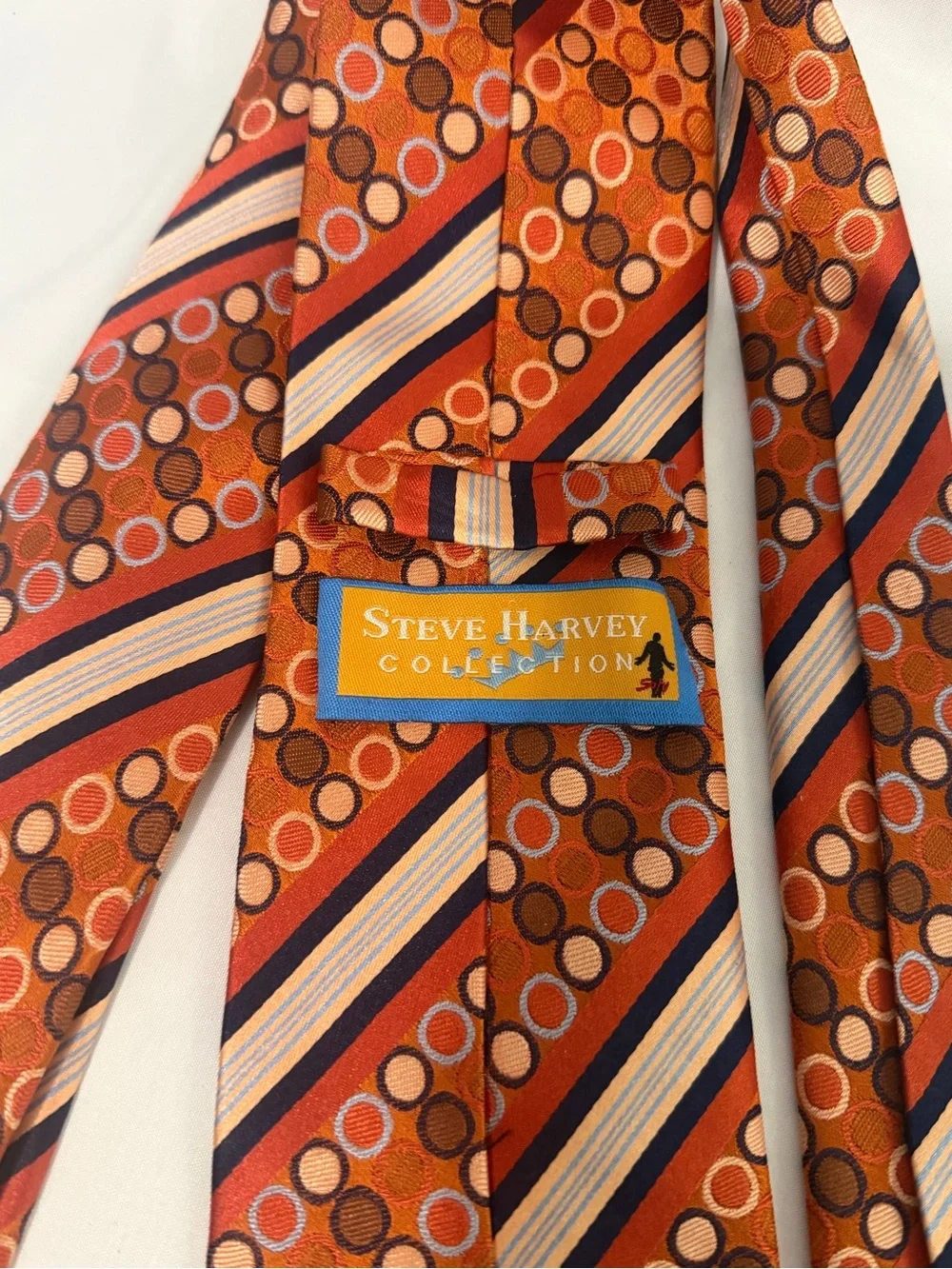 Steve Harvey collection Classic circle Orange Patterned Men's Tie - 621/2